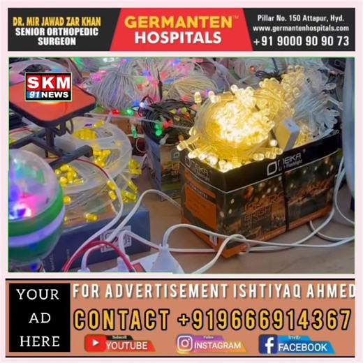 Deepawali K Mouqe Per String Lighting Ki Demand Uruj Per Hyderabad K Troop Bazar Me Depwali K Mouqe Per Dukanat Makanat Ki Sajawat K LeyeChina K String Lights Ki Demand Hai Aur Log Ghar Me Deye Kam String Lights Lagane Ko Tarjeh De Rahe Hai | S K M 91 News
