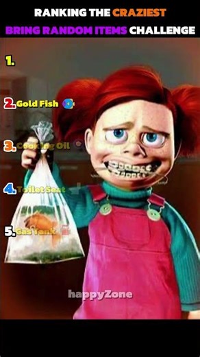 Ranking The Craziest Bring Random Items Challenge 😂 #shorts #funny #schoolchallenge