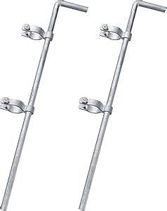 2 pcs 1-5/8" x 32" Cane Bolt Gate，Chain Link Fence Gate Drop Rod Kit for Single or Double Gate，Heavy Duty Galvanized Steel Gate Cane Bolt with Frame Hinges