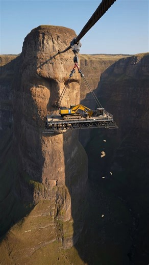 AIWOWAI on Instagram: "You Won’t Believe This Platform Crash! A massive platform carrying an excavator smashes into the cliff and plummets into the canyon — this real-like scene will leave you speechless. #extremeengineering #wowmoment #accidentscene #viralvideo #aiwowai"