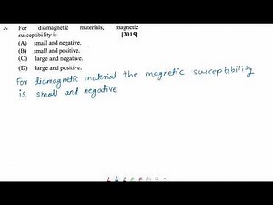 3. For diamagnetic materials, magnetic susceptibility is [2015]