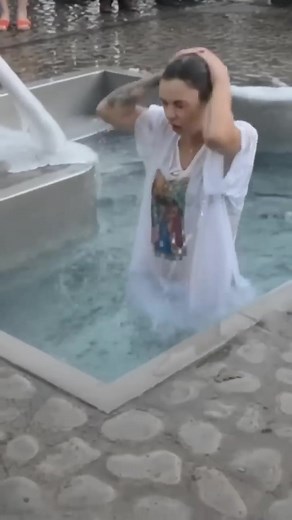 Ice Hole Bathing in Cold Water: Winter Swimming Epiphany Baptism