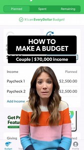 Rachel Cruze on Instagram: " How To Make A Budget | for a couple making $70k! It’s a new month! Here’s another example of what a budget could look like for a couple on one income. This is just an example. Remember to give every dollar a job and take control of your money! What example budgets do you want to see next? Let me know family size, salary, and location! #budgetingtips #howtobudget #budget #theramseyway #budgetlife"