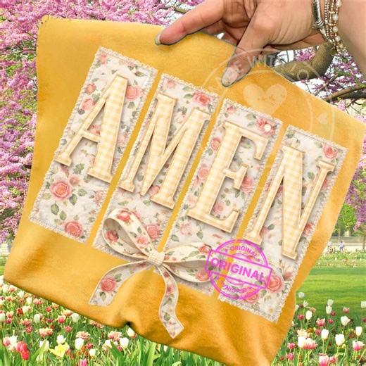 Amen Quilt Letters PNG, Floral Cottagecore Christian Faith Spring Fabric Typography Art - Etsy Australia