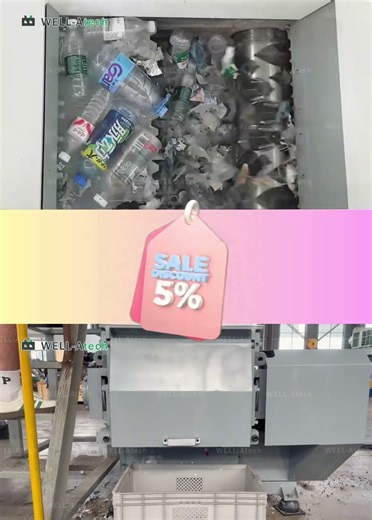 🔥 Plastic Bottle Shredding - WES600 in Action! 🔥 #shredder #singleshaftshredder #machine #factory