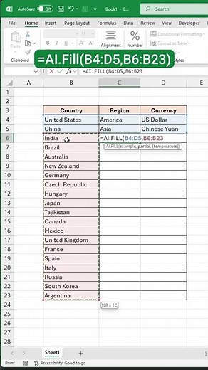 Automatically FILL Your Data with EXCEL's AI Function!