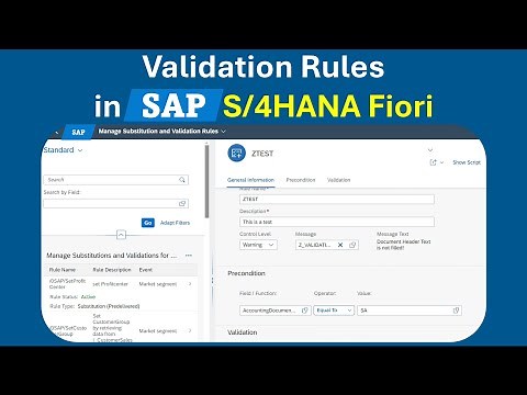 Validation Rules in SAP S/4HANA Finance using Fiori | Tutorial