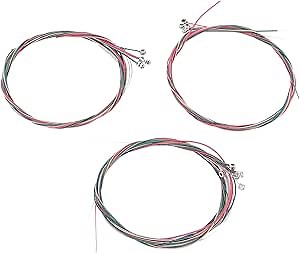 3 Set 18Pcs Universal Guitar Strings, Colorful Steel Acoustic Guitar String Replacement for Folk Guitar Musical Instrument Accessories(#3)