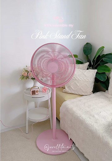 Chic Pink Stand Fan for Home Decor