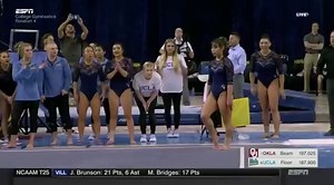 Gymnast reacts to viral floor routine, body shaming