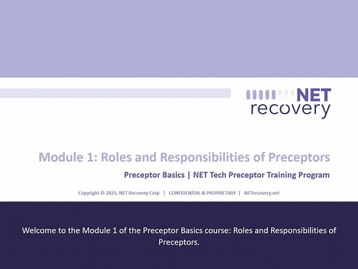 1.1.1 Preceptor Basics: Module 1 - Defining the Role of Preceptor