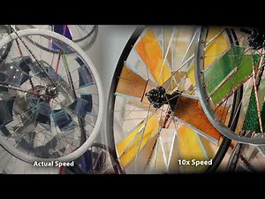 Kaleidoscycle II · Bicycle Wheel Stained Glass Kinetic Sculpture