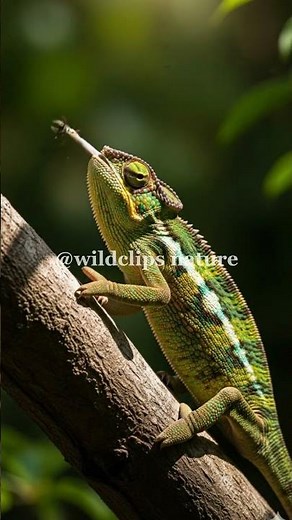 Chameleon Eating Flies in Action | Amazing Nature Close-Up.#wildlife #chameleon