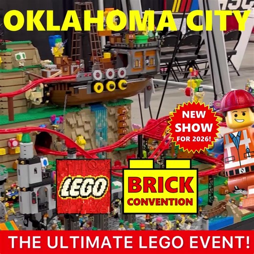 OKC, get ready! All-New LEGO Expo 2026 is coming with DOUBLE the creations! Don't miss out! Buy tickets online NOW and save $: www.brickconvention.com/okc Will you be there? | BRICK CONVENTION