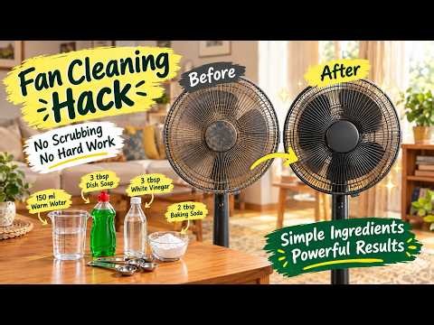 Fan Cleaning Hack 😱 No Scrubbing | 4 Simple Ingredients