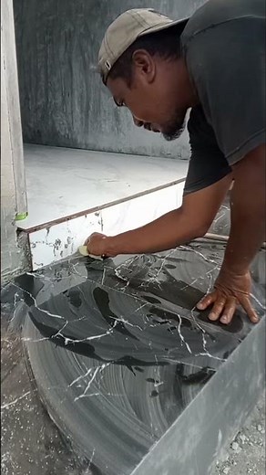 Amazing technique installing tile on the wall of floor