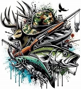 Deer Buck Hunting Vinyl Sticker 5 Inches Hunting Decals for Trucks, Fishing Decals for Boats, Bass Fish Stickers, Army Stickers for Cars Bumper Window