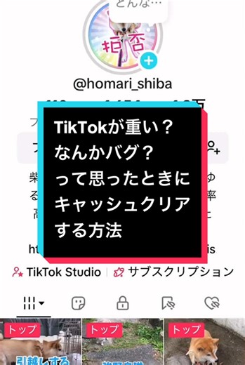 TikTokの動作を軽くするキャッシュクリア方法