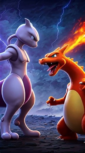 Mewtwo vs the powerful bond Red Charizard🔥 #mewtwo #Red #pokemon orgin