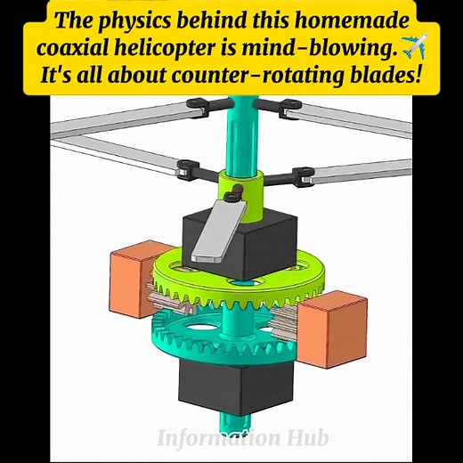 1.8K views | This homemade coaxial helicopter mechanism is pure engineering genius!勞 Who else is amazed? #Engineering #Mechanism #Helicopter #DIY #viralchallenge | Information Hub | Facebook
