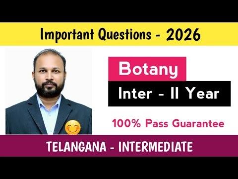 Inter 2nd Year Botany Important Questions 2026 | BIPC | Telangana Feb–Mar Exams