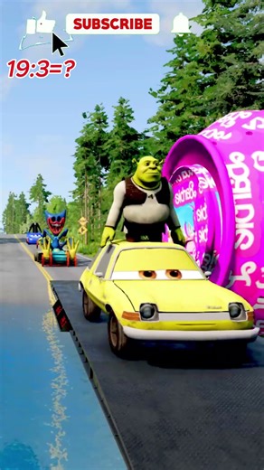 Skibidi toilet Vs SpongeBob Bollard Barbie Crush in Beamng.drive Beamng shorts beamng drive