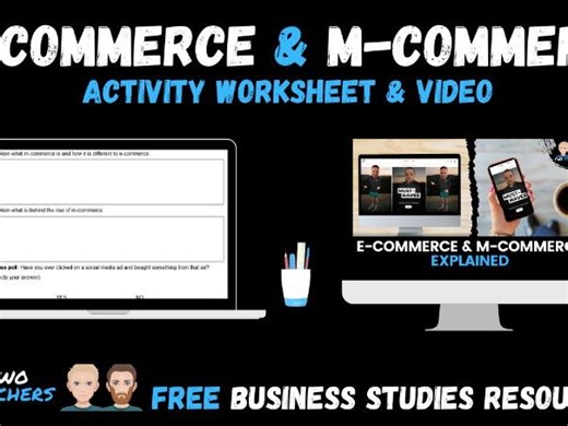 E-commerce & M-Commerce Video and Activity Worksheet | Teaching Resources