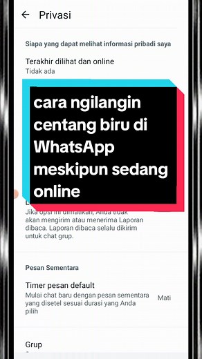 Cara Menghilangkan Centang Biru di WhatsApp