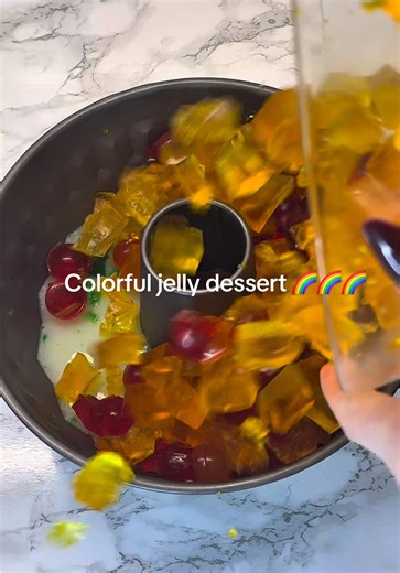 Making a colorful jelly dessert 🌈🌈🌈#asmr #jelly #satisfyingvideos #jellyfruit