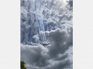 Blue Angels Fly Over Indianapolis To Honor First Responders