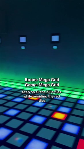 Often imitated, but never duplicated! Mega Grid is easy to play — step on the blue tiles and avoid the red tiles! #EnterTheGame #Activate #Games #USA #Canada #ThingsToDo #Gaming #WeekendFun #GroupFun #DateNightIdeas