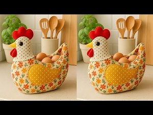 🐔 How to Make a Fabric Chicken Egg Basket | Free Pattern & Tutorial