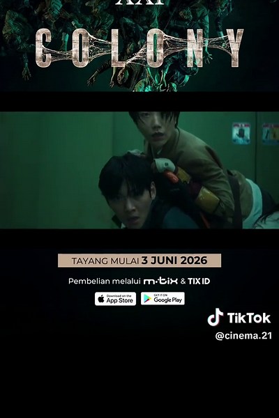 Terjebak tanpa jalan keluar, siapa yang berhasil bertahan dari wabah yang semakin tak terkendali ini? Dibintangi Jun Ji-hyun, Koo Kyo-hwan, Ji Chang-wook, Shin Hyun-bin, Kim Shin-rok, dan Go Soo. COLONY tayang 3 Juni #diXXI dan IMAX! Tiketnya udah bisa kamu amanin duluan di m.tix ya! #NontonASIKdiXXI #NontonLebihMaksimaldiIMAX #Colony