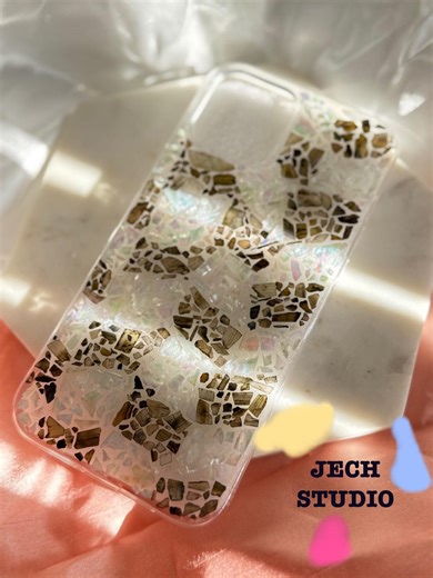 Shell Chip Terrazzo Resin Phone Case - Handmade - Etsy