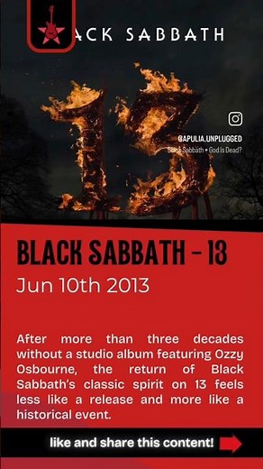 BLACK SABBATH – 13 (2013) #Metal #Review #blacksabbath #onthisday #ozzyosbourne #bradwilk #tonyiommi