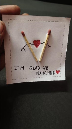 Easy DIY Matchstick Card ❤️ | Simple Craft Idea #matchstickcraft #cutecardmaking #cardidea #diyideas