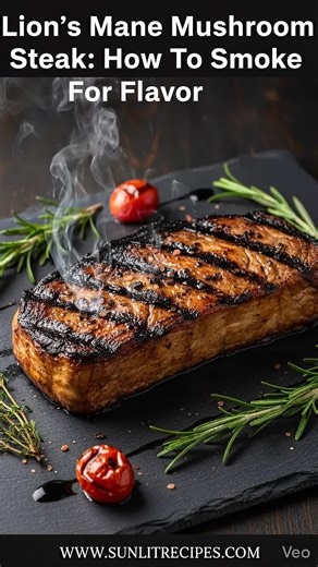 🍄🔥 Calling all food lovers and vegan enthusiasts! 🌱 Follow us @sunlitrecipes for more delicious bright meals! Have you tried smoking Lion's Mane mushroom steaks yet? It's a game-changer for plant-based cuisine! Our guide walks you through everything you need to know to create the perfect smoked Lion's Mane dish. 👨‍🍳 Learn how to: • Prepare and slice Lion's Mane mushrooms • Choose the right smoker and wood chips • Master temperature and timing for optimal results • Enhance flavors with marin