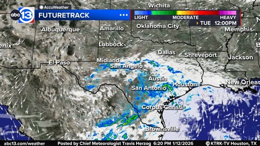 We've got a cloudy weather disturbance blowing over Houston Tuesday that could bring a few light-to-moderate rain showers. Full forecast: abc13.com/forecast | ABC13-Travis Herzog