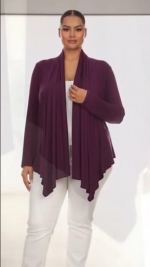Women's Open Front Cardigan (Regular & Plus Size 3X) | Stylish Purple Sweater | Made in USA 💜