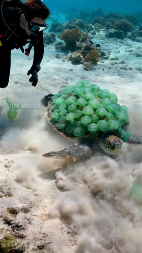 362K views · 2.4K reactions | Scuba Divers Rescue Sea Turtle From Jellyfish Infestation! #usa #petlover #wildlife | Paul Vu | Facebook