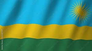Rwanda Flag. National 3d Rwanda flag waving. Flag of Rwanda footage video waving in wind. Flag of Rwanda 4K Animation