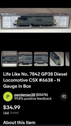 I won a n guage csx gp38 diesel modle train locomotive