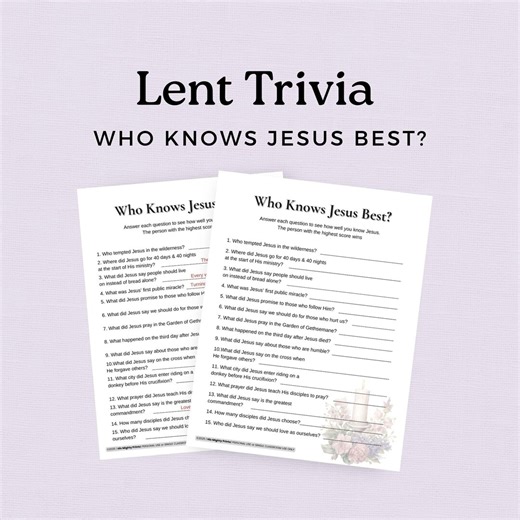 Lent Trivia Printable Game Who Knows Jesus Best, Bible Quiz Worksheet for Church Groups and Adults, Christian Faith-based Puzzle Activity - Etsy UK
