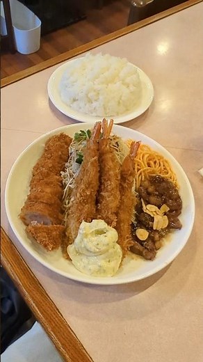 洋食・とんかつ たちばな ・牛ステーキ・ヘレかつ・エビフライのセット 神戸・高速神戸駅 #神戸ランチ
