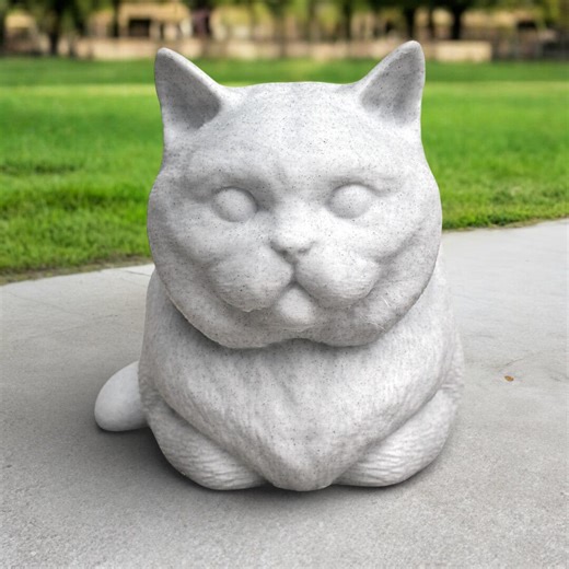Concrete Lying Cat Statue Stone White Cat Figurine Cement Garden Decoration Indoor Kitty Sculpture Yard Ornament Memorial Handmade Pet Gift - Etsy