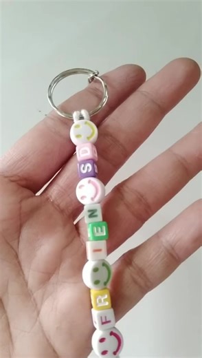How to make beaded ALPHABET 🗝 Keychain | DIY | letter bead keychain #shorts