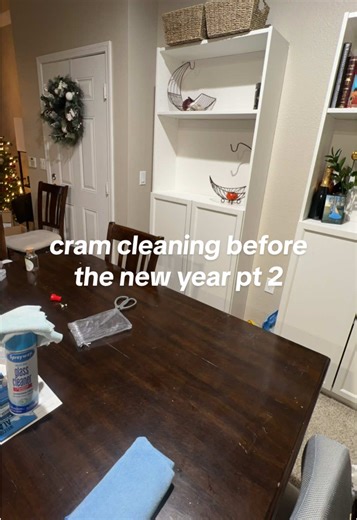 Hubby and I started early so we missed the first half of the cram cleaning, but cheers to a freshly cleaned space. More to do but taking a break to ring in the new year! 🎇🥳 ✅ Cleaned out cabinets ✅ Organized shelves ✅ Refilled/stocked up the goodies ✅ Got the trash out of the house ✅ Vacuumed dining space ✅ Organized/cleaned the laundry room ✅ Swept the laundry room/kitchen ✅ Vacuumed living room & couch #endofyear #newyear #cleaning