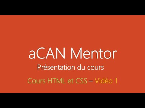 [aCANMentor] HTML5 et CSS3 Présentation du cours - Chapitre 1 en wolof