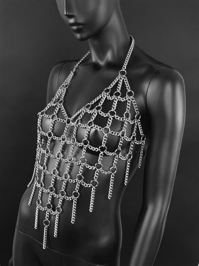 BURY Steel Chain Halter Top - Etsy