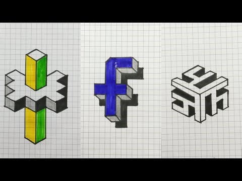 Easy 3D Drawing on Graph/Grid Paper 😍 #graphpaperart #3d #3dillusiondrawing